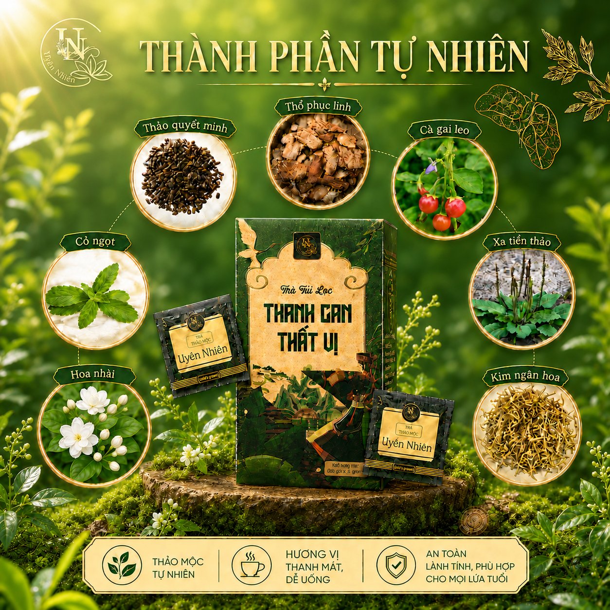 Thành phần tự nhiên trà Thanh Can Thất Vị